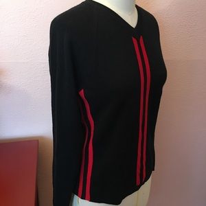 Armani exchange black racing v neck sweater